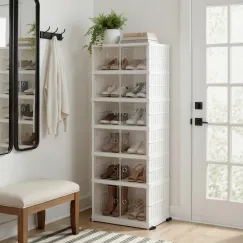 Artiss Foldable Shoe Storage Box 6 Tier 12 Pairs Entryway