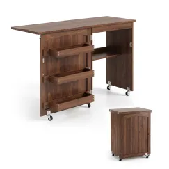 Artiss Folding Sewing Table Sewing Machine Desk Multi-functional Rolling Work Table Craft Station