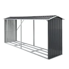 Giantz Firewood Storage Shed 334.5CM x 92CM Outdoor Log Rack Galvanised Steel Wood Holder