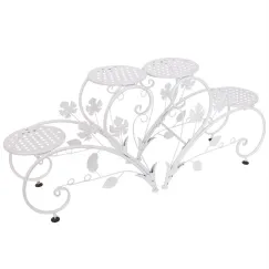 Outdoor Indoor Metal Flower Pots Planter Plant Stands Garden Shelf Racks