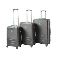 Black ABS Luggage Suitcase Set 3 Code Lock Travel Carry Bag Trolley S M L