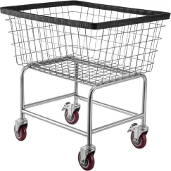 Wire Laundry Cart Wire Laundry Basket 2.8 Bushel Heavy Duty w/ 4'' Wheels