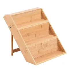 Bamboo Spice Rack Organizer, Space Saving Seasoning Cabinet Shelf for Kitchen Makeup and Spice Storage