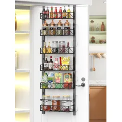 6 Tier Adjustable Baskets Over Door Pantry Organiser for Home Kitchen