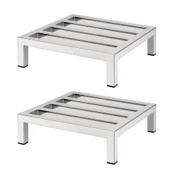 Giantz 35x35cm Dunnage Rack 2-Pack Stainless Steel Kitchen Floor Stand