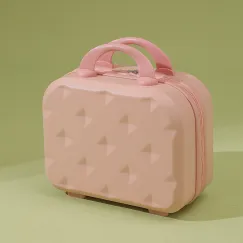 Pink 14-inch Mini Handheld Luggage Case - Stylish Makeup and Storage Box with ABS Shell