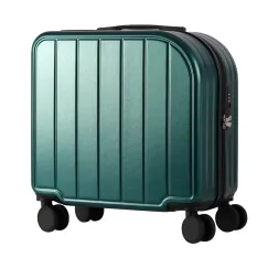 Dark Green 18-Inch Lightweight Carry-On Luggage - Waterproof & Anti-Theft Suitcase with Silent Universal Wheels