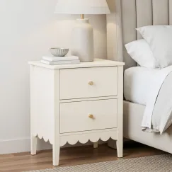 Artiss Bedside Table 2 Drawers Bedroom Storage Nightstand Beige