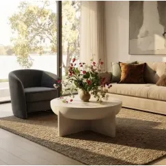 Interior Ave - Zelda Sculptural Stone Coffee Table - Sand Textured Finish