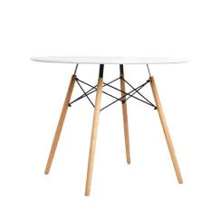 Artiss Dining Table Round White 4 Seater 90CM