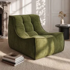 Artiss Floor Sofa Armless Chenille No Assembly Removable Cover Green
