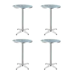 Gardeon Set of 4 Outdoor Bar Table Aluminium Round 70/110CM