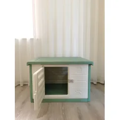 YES4PETS Medium Plastic Pet Dog Puppy Cat House Kennel Green