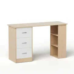 Artiss Computer Desk Drawer Shelf Oak White 120CM