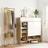 Artiss Shoe Rack Cabinet Wooden & Bamboo Clothes Rack Set Storage Shelf White Pine