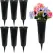 Memorial Floral Vases, Cemetery Vase, Headstones Flower Holder, Grave Cone Vase, Flower Pots for Outdoor Plants, Decorative Plastic Containers (Set of 6, Black)