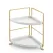 Artiss Bathroom Corner Shelf Countertop Organiser Vanity Storage Rack White Gold