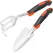 Garden Tool Set, 2 Pack Heavy Duty Gardening Tools Set Include Garden Shovel and Hand Rake Claw Tool with Ergonomic Handle, Small Gardening Hand Tools for Digging Weeding Planting Transplanting
