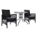 Gardeon 3PC Bistro Set Outdoor Furniture Rattan Table Chairs Cushion Patio Garden Lyra