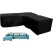 L-shaped garden bench cover - Garden furniture cover - L-shaped garden furniture protective cover with drawstrings at the bottom - Protective cover for L-shaped lounge set - Weatherproof - 210D L-shaped garden furniture tarpaulin - Black - 286 × 222 × 82c