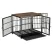 P&P Black Walnut XL Dog Crate with Wooden Furniture Style, 3-Door Entry and Slide Out Tray