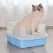 YES4PETS Large Deep Cat Kitty Litter Tray High Wall Pet Toilet Tray With Scoop Blue
