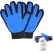 Pet Glove - Brush Glove For Dogs And Cats - Glove Brush - Grooming Gloves - Grooming Brush For Pets - For Cat Dog Horse Rabbit Animal - Blue - 1 Pair