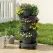 Green Fingers 5 Tier Vertical Garden Planter, Stackable Planters with 4 Wheels, Black, Raised Garden Bed, Garden Tower Indoor Outdoor, Auto Drainage System, for Strawberries, Herbs, Flower, Vegetables