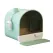 Fully Enclosed Cat Litter Pan Large Litter Box with Drawer Cat Toilet Tray - Green
