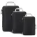 3pcs Compression Packing Cubes Suitcase Organiser Luggage Storage Bags - Black