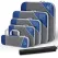 6PCS Compression Packing Cubes Expandable Luggage Storage Bag Travel Packing Bag - Navy
