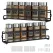 2-Piece Stainless Steel Spice Rack Wall Mounted Organizer, Black, 12.6 x 3.9 x 2.4 inches