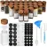 12 Pack Spice Jars, Square Glass Jars With Bamboo Lids And Labels, Funnel And Brush For Kitchen Spice Rack Organizer, Clear, 4 oz, 118 ml