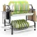 Stainless Steel 2-Tier Dish Drying Rack with Utensil Holder, Cutting Board Holder and Dish Drainer for Kitchen Counter (Black)