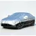 Half Car Cover Sedan with Green Reflective Strip,All Weather Car Body Cover for Sun, Rain, Dust(Fit hatchbacks Length 3.8m to 4.3m)-silver
