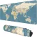 Large 80x30x0.2cm World Map Desk Mat, Non Slip Stitched Edge Keyboard Mouse Pad for Off Home