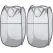 2 Pcs Popup Mesh Laundry Baskets, Collapsible and Portable Clothes Washing Laundry Hampers with Reinforced Carry Handles, Gray Clothes Hamper for Home, Travel, College Dorm