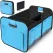Blue and Black Heavy Duty Collapsible Car Boot Organiser - Large 65L Waterproof Trunk Storage Box with Compartments for SUV & Car