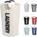Collapsible laundry basket, Large laundry basket 90 L, Independent laundry basket with high base, Durable and easy to clean, white