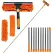 2-in-1 Window Squeegee with Telescopic Handle, 4.5m, Orange - Effective Cleaning for High Windows Cars Showers Indoors Outdoors