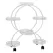 Fin White Metal Plant Stand 6-Potted Flower Pot Holder W Wheels 4 Tier Display Shelf