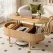 Artiss Lift Top Coffee Table Fluted Centre Table with Hidden Storage Oval 100cm