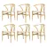 1 Set of 6 Artiss Dining Chairs Wooden Rattan Seat Wishbone Back