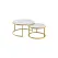 Nesting Style Coffee Table - White on Champagne Gold - 80cm/60cm
