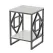 Sleek White Marble Side Table Sofa End Table Bedside Nightstand w Durable Frame