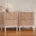 Artiss 2X Bedside Table 2 Drawers Storage Nightstand Cabinet Metal Legs Pine