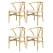 1 Set of 4 Artiss Dining Chairs Wooden Rattan Seat Wishbone Back