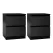 Artiss 2x Bedside Table 2 Drawers - PEPE Black