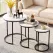Artiss Nesting Coffee Table Set of 3 Round Stackable Side End Tables Marble Finish White