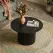 Luxe Black Ribbed Texture Wooden Coffee Table
